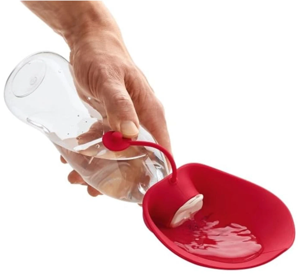 HUNTER Outdoor Trinkflasche mit Silikonnapf Rot/Transparent 550 ml/20 cm NEU - Bild 4 von 4