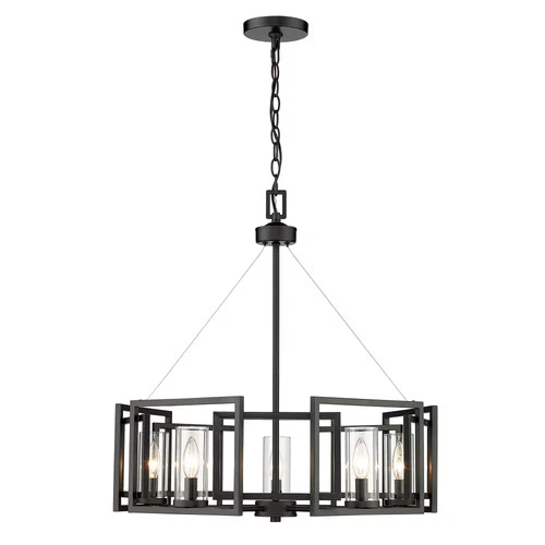 Golden Marco 5-Light Chandelier in Matte Black - Picture 2 of 5