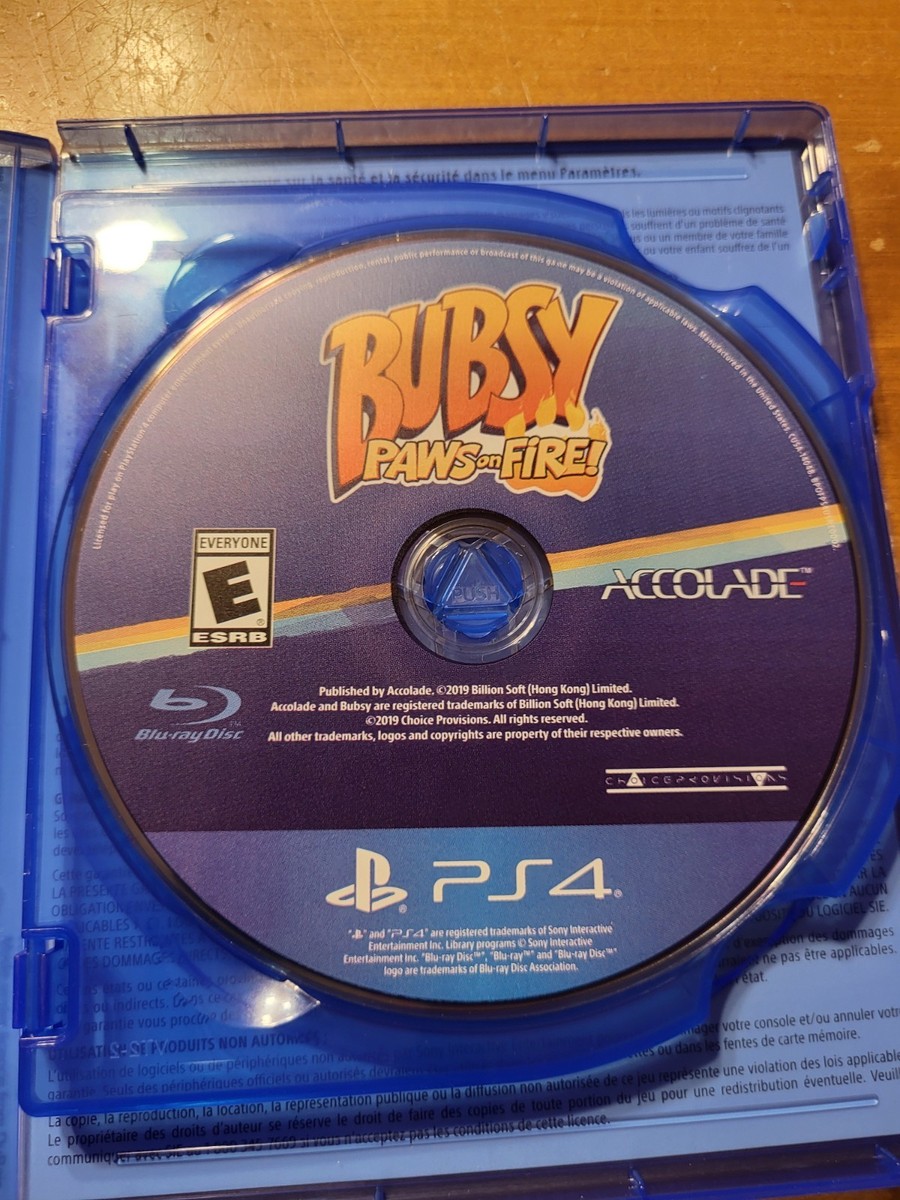 PS4 Playstation 4 Bubsy Paws on Fire Limited Edition READ