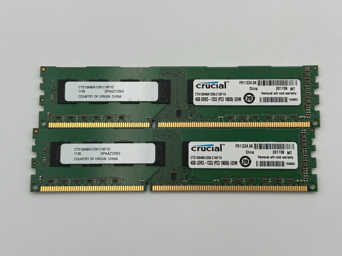Crucial 4GB PC3-10600 DDR3-1333 DIMM Computer RAM for sale | eBay