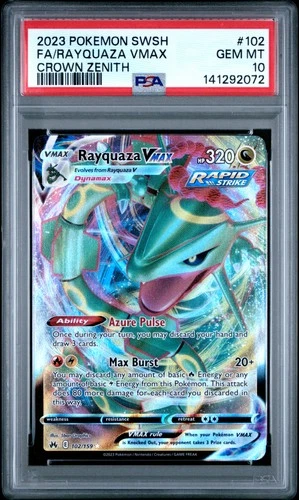 2023 Pokemon Crown Zenith #102 Rayquaza Vmax PSA 10