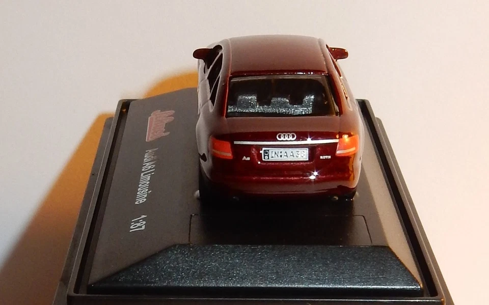 Micro IN Metallo Die Cast Schuco Ho 1/87 AUDI A6 Limousine Rosso No. Box - Immagine 4 di 4