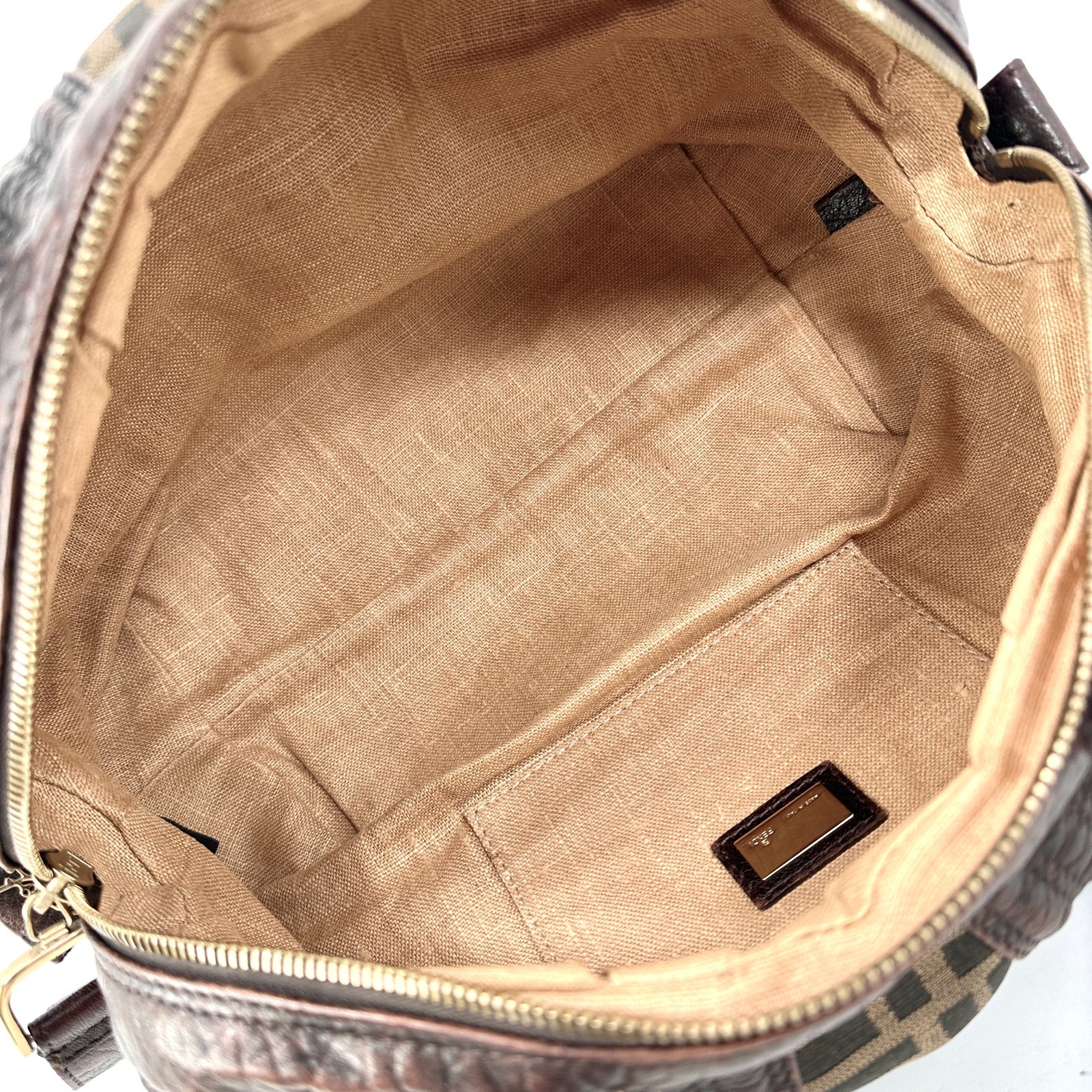 FENDI Spy Bag Zucca Brown Leather Hand Bag Authentic From Japan thumbnail 24