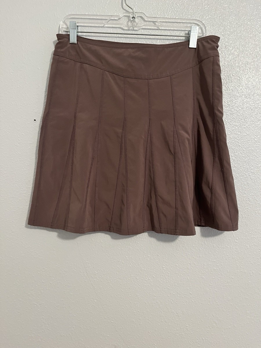 Athleta Wear About Skort Size 8 Mink Brown Pleated Athletic Tennis Golf Skirt View 2