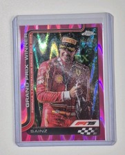 2025 Topps Chrome F1 #95 Carlos Sainz GP Winner Pink Raywave /250 Ferrari