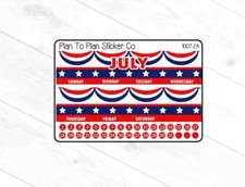 1007-2A July 7X9 Monthly View Planner Stickers.