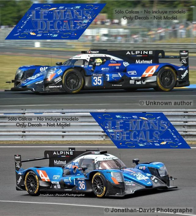 LE MANS DECALS Decals Oreca 07 Alpine Le Mans 2017 35 36 1:32 1:43 1:24 1:18 Slot A470 Calcas