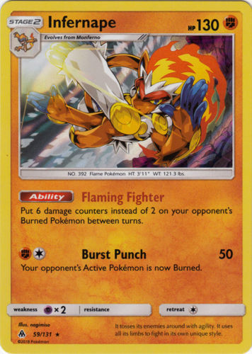 Infernape 59/131 S&M Forbidden Light HOLO RARE PERFECT MINT! Pokémon