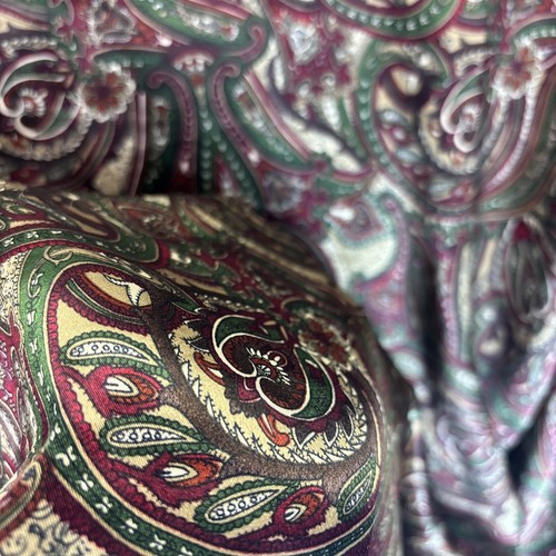 Camisa Camisón De Colección Victoria's Secret Satén Dormir L Rojo Verde Paisley Abotonada - Imagen 14 de 15