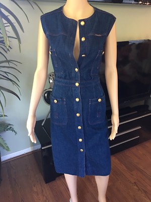 VINTAGE CHANEL RUNWAY SEXY DENIM DRESS US 4 SO CUTE VERY RARE! | eBay