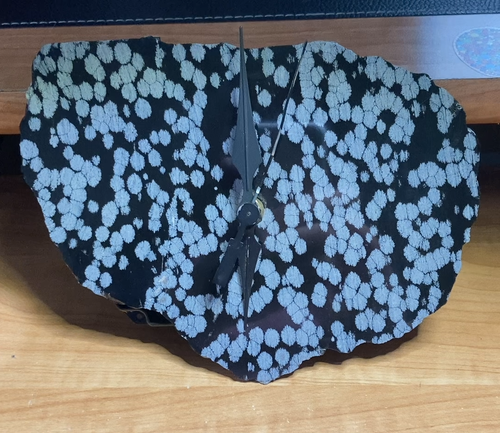 Snowflake Obsidian Battery Powered Clock CAD-84 - Video 1 of 1