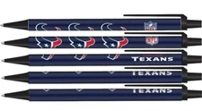 Houston Texans NFL Click Pens Style 5 Pack Black Ink 
