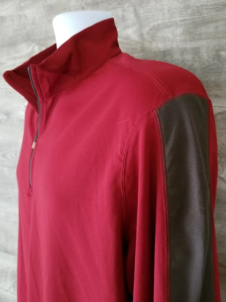 Alpine Design Mens Red Long Sleeve  Zip Pullover Shirt Sz Large  - Image 4 of 4