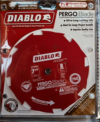 Diablo D0708LF 7-1/4''  PERGO  And Laminate  Polycrystalline Diamond Tipped Blade