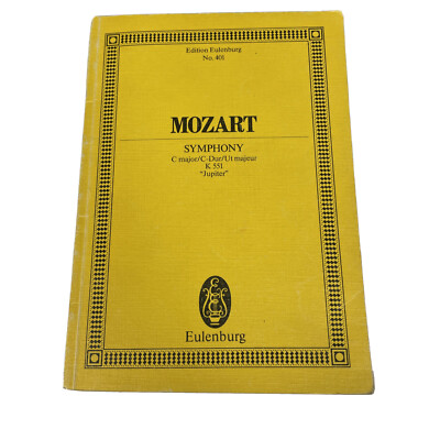 Mozart Symphony C Major K551 Jupiter No. 401 Eulenburg Sheet Music Score England