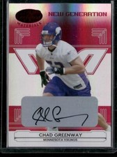 2006 Leaf Certified Materials #187 Chad Greenway Mirror Red Signatures #/250