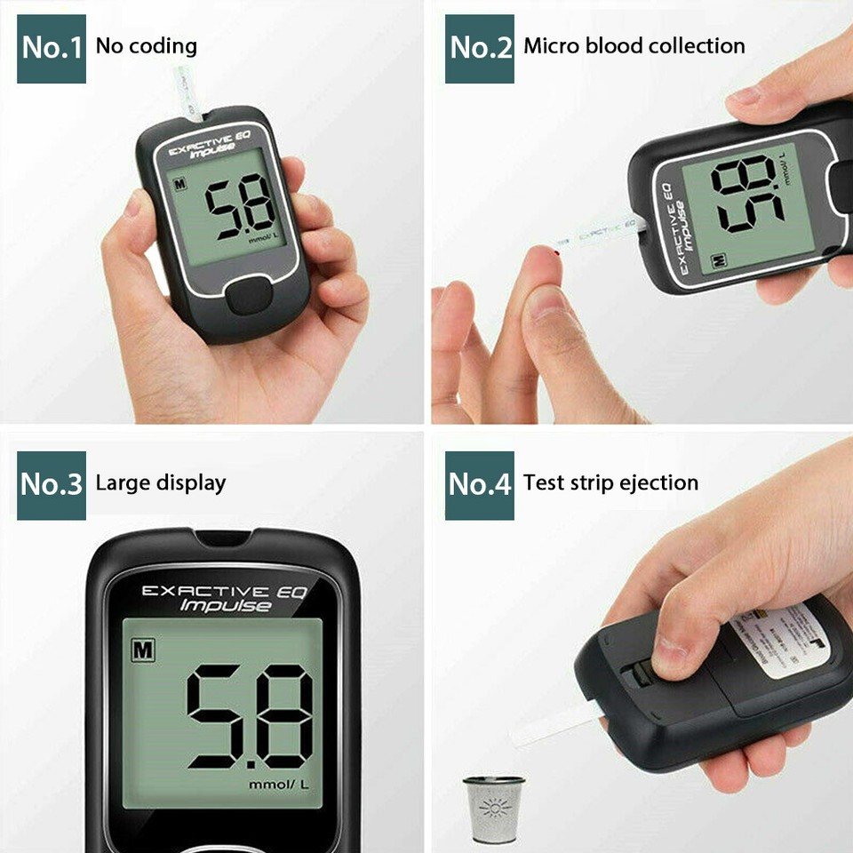 Blood Glucose Monitor Diabetes Testing Kit Blood Sugar Tester With 50