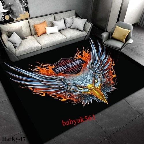 2026 Retro Motorrad Harley SKUll Racing Teppich Fußmatte Wohnzimmer Schlafzimmer - Bild 19 von 35
