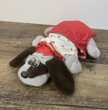 Pound Puppies 8" Newborn Plush Outfit Hearts Diaper Bib Stuffed Animal Red