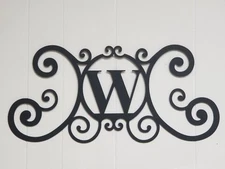 Iron Letter W Door Monogram Wall Decoration Plaque Metal Art Initial 2mm thick