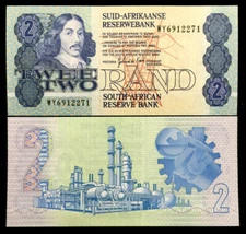 South Africa 2 Rand 1983-1990 Banknote World Paper Money UNC Currency Bill
