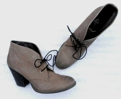 ONE STEP bottines à lacer cuir daim beige taupe P 39 TBE - Photo 1/4