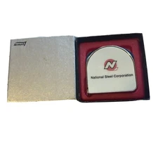 Vintage National Steel Tape Measure Lufkin Mini Enamel Advertising New in Box