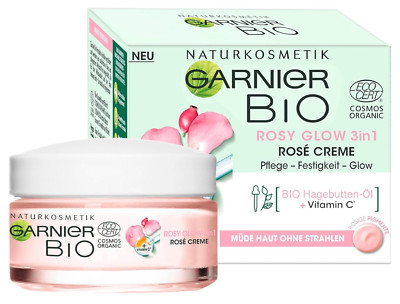   Garnier Bio Rosy Glow Gesichtscreme Rose Gesichtspflege Creme 50ml  