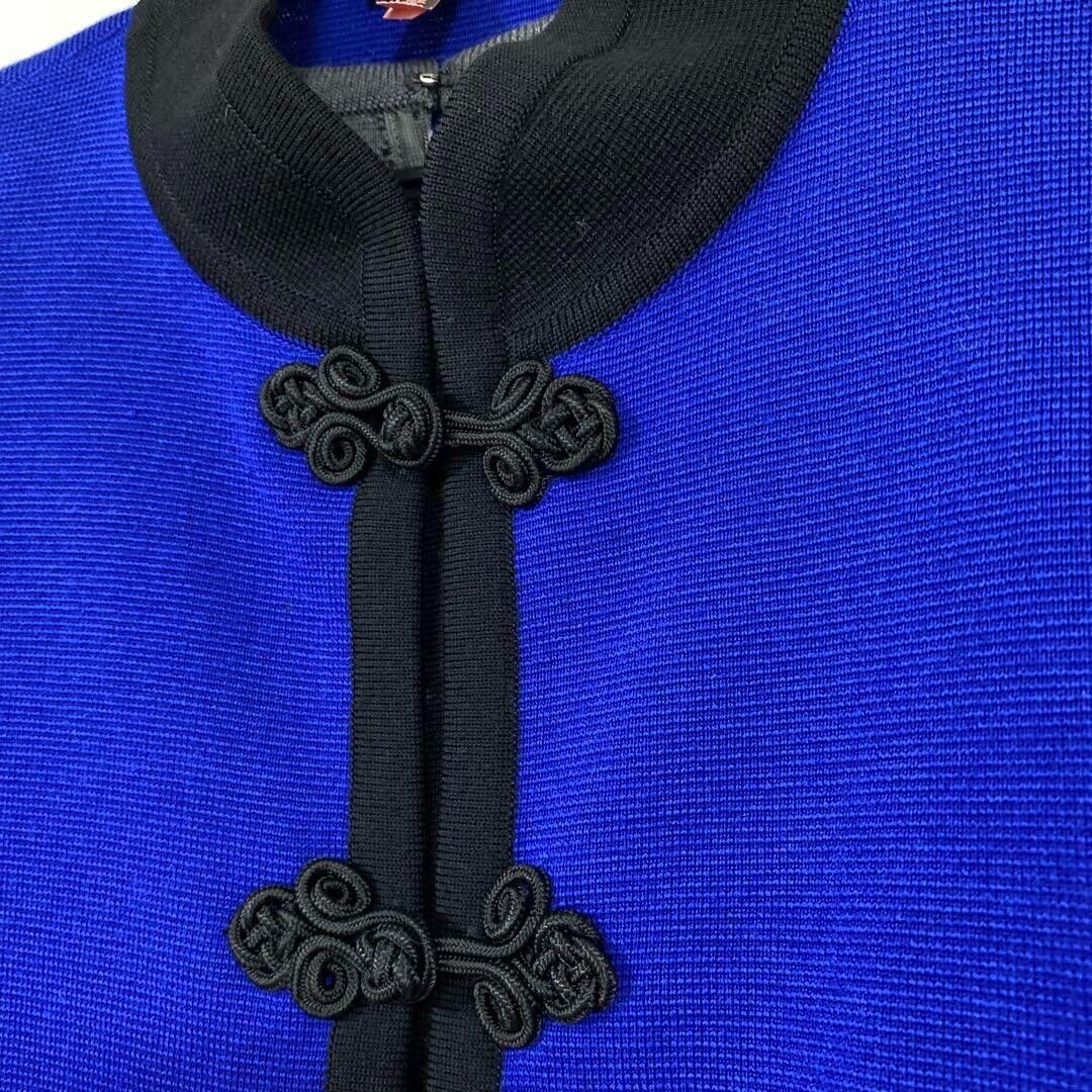 ジャケット・アウター Vintage Yves Saint Laurent knit jacket Yves Saint Laurent Knit Jacket in Bicolor China Blue Woman's M