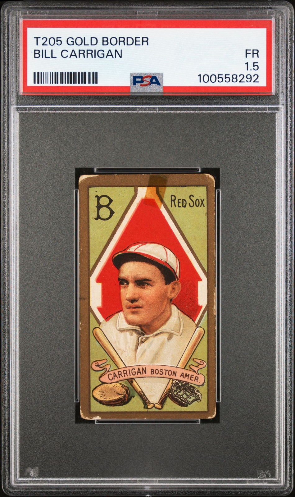 1911 Gold Border T205  Bill Carrigan 100558292 Baseball PSA 1.5 FR