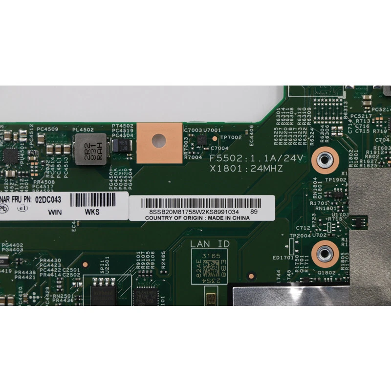 For Lenovo ThinkPad Yoga 11e 5th Gen Motherboard CPU I5 7Y54 RAM 8G FRU 02DC043 - Image 4 of 4