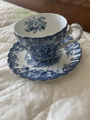 Vintage “Coaching Scenes” Teacup Saucer Set By Johnson
