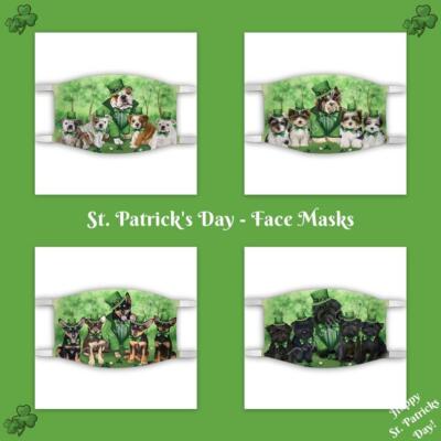 St. Patricks Day Dog Cat Pet Photo Face Masks, Personalized Custom Face Mask