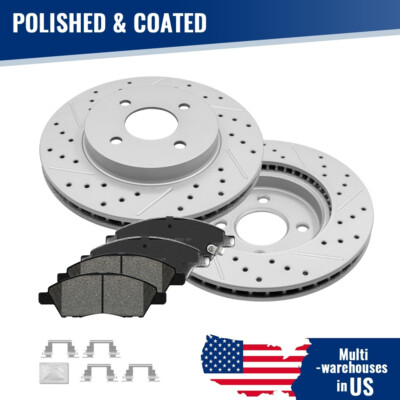 Front Drilled Brake Rotors Ceramic Brake Pads for Nissan Versa Note 2012 - 2019