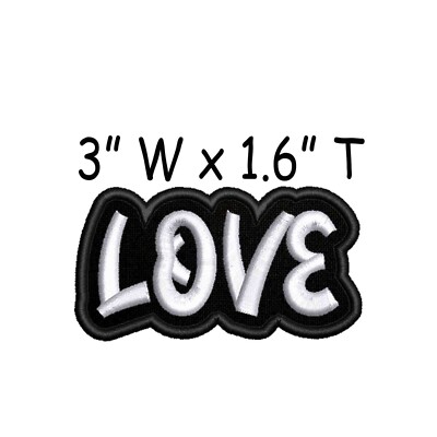Word! Iron on Patch - Patches Love Text Words Embroidery Applique