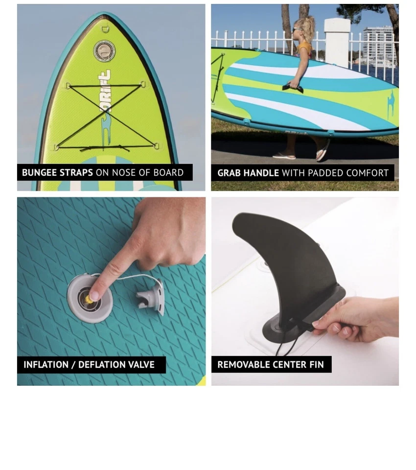 Drift Kid's super stable Inflatable Stand Up Paddle Board, 8’x28”x5’ NEW IN BOX - Image 3 of 4