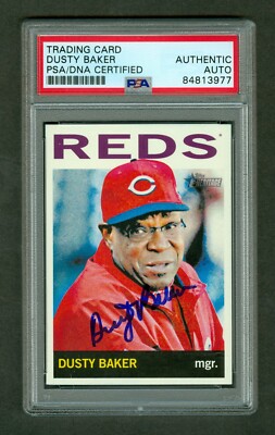Dusty Baker 2013 Topps Heritage #207 Reds Manager PSA/DNA Encased Autograph