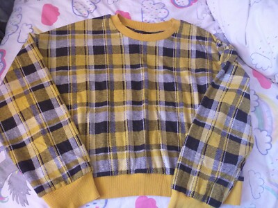 New Look Blockpullover Größe L senf und schwarz