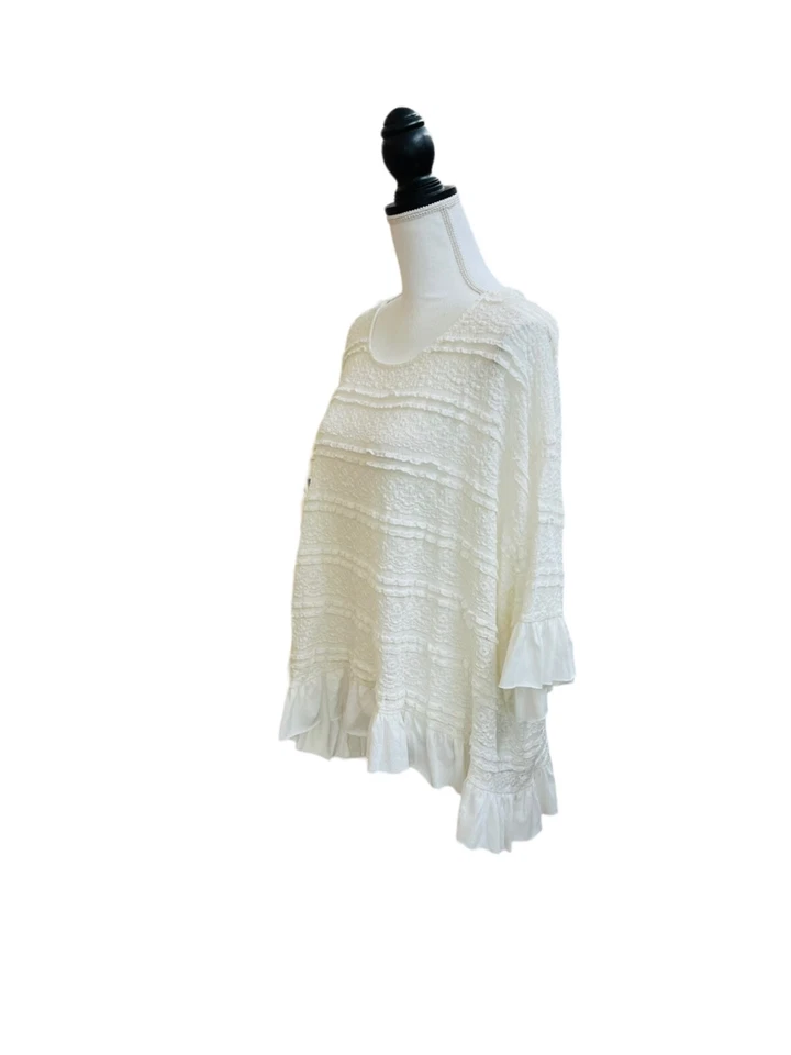 Umgee Womens Beige Boho Lace Blouse XL Foto 2 de 4