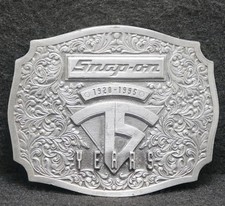 WL15136 VINTAGE 1995  SNAP-ON  75 YEARS TOOLS COMPANY PEWTER MENS BELT BUCKLE
