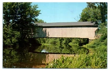 Postcard: covered bridge crosses the Croydon Branch of the Sugar River