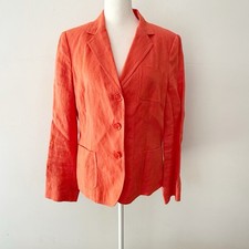 Talbots Women Irish Linen Bright Blazer Size 8 Office Casual Preppy Classic