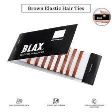 Blax Brown Hair Elastics   Snag-Free Hair Rubber Bands, 4mm 8 Count