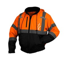 HIGH VISIBILITY WATERPROOF INSULATED REFLECTIVE ROAD WORK BOMBER SAFETY JACKET