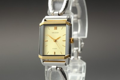 CITIZEN EXCEED 3330-C80096 Tank Bracelet Ladies Watch Vintage Near MINT JAPAN