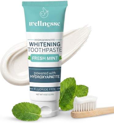 Wellnesse Hydroxyapatite Toothpaste, Fluoride Free, Whitening Toothpaste, Remine
