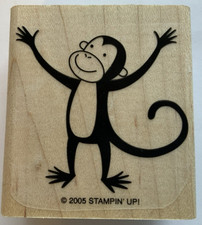 Stampin Up Stamps THIS MUCH MONKEY Wood Rubber Single Stamp 2x2.25in 2005