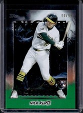 2025 Topps Update Nick Kurtz Night Terrors RC Green Foil Rookie #/99 Athletics