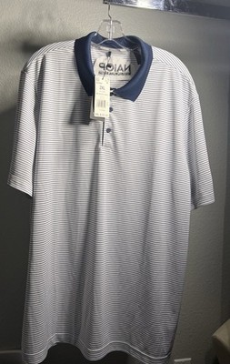 NEW Adidas Men s Climacool Performance Stone/Navy Polo Shirt 2XL GK2894