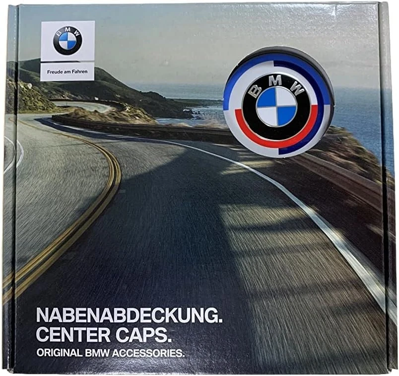 Genuine BMW 50 Years M Heritage Wheel Center Cap Set (4) 56mm - 36125A57484 -NEW - Image 3 of 3